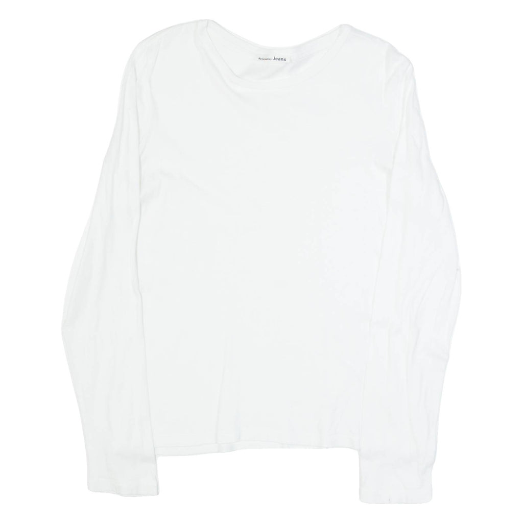 REFORMATION Mens T-Shirt White Long Sleeve S