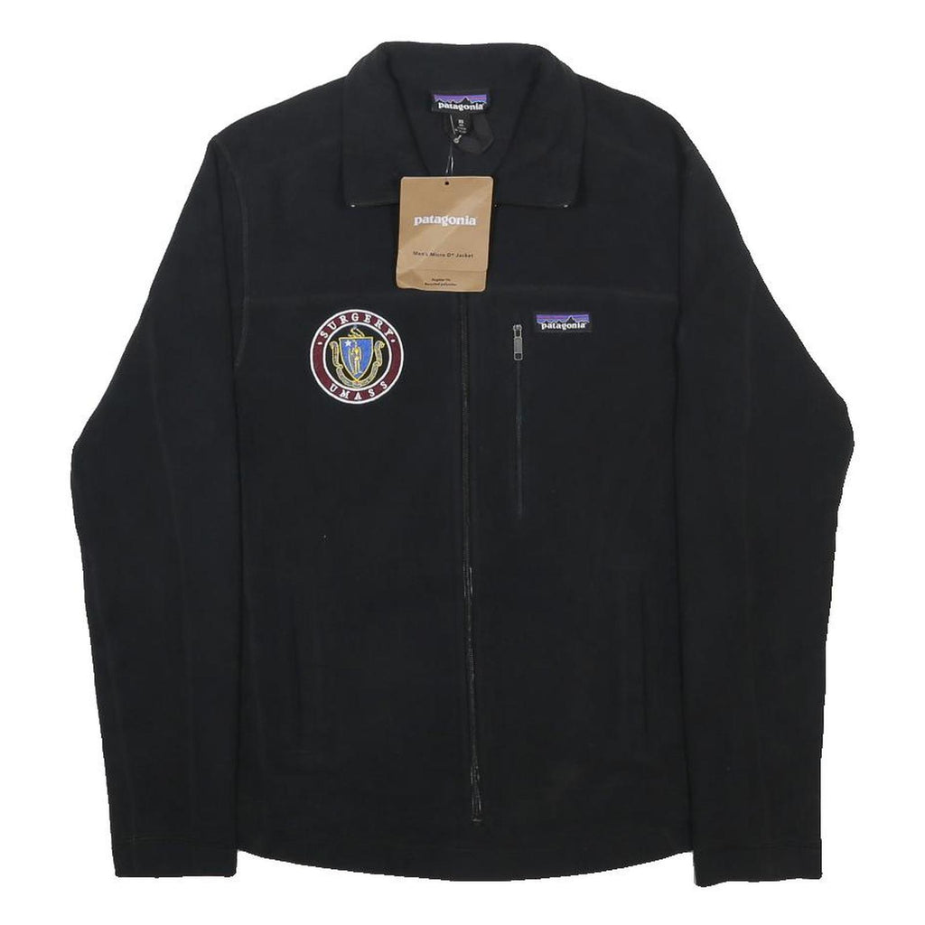 PATAGONIA Mens Black Fleece XS Zip Jacket Logo Patch Casual Outdoor Warm