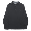 PIERRE CARDIN Mens Black Long Sleeve Plain Polo Shirt XL Cotton Top