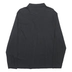 PIERRE CARDIN Mens Black Long Sleeve Plain Polo Shirt XL Cotton Top