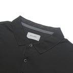 PIERRE CARDIN Mens Black Long Sleeve Plain Polo Shirt XL Cotton Top