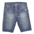 LEVI'S Mens Denim Blue Casual Shorts L W30 Comfortable Fit Distressed Detail