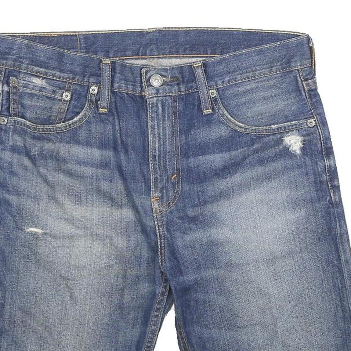 LEVI'S Mens Denim Blue Casual Shorts L W30 Comfortable Fit Distressed Detail