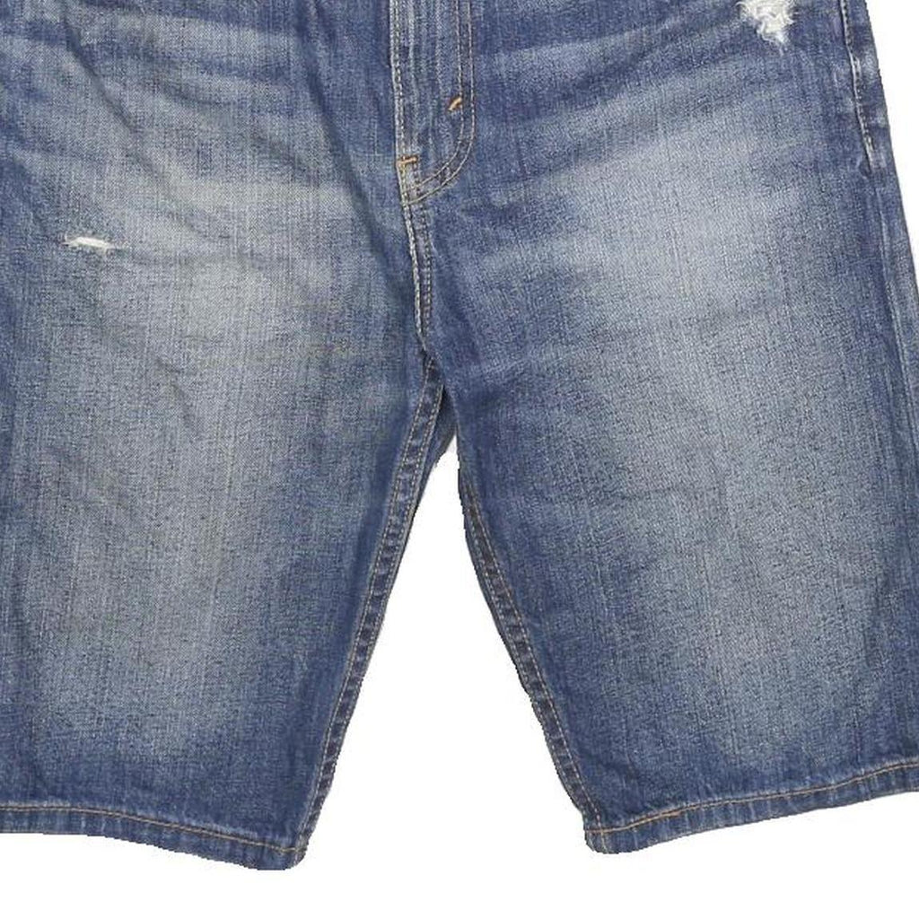 LEVI'S Mens Denim Blue Casual Shorts L W30 Comfortable Fit Distressed Detail