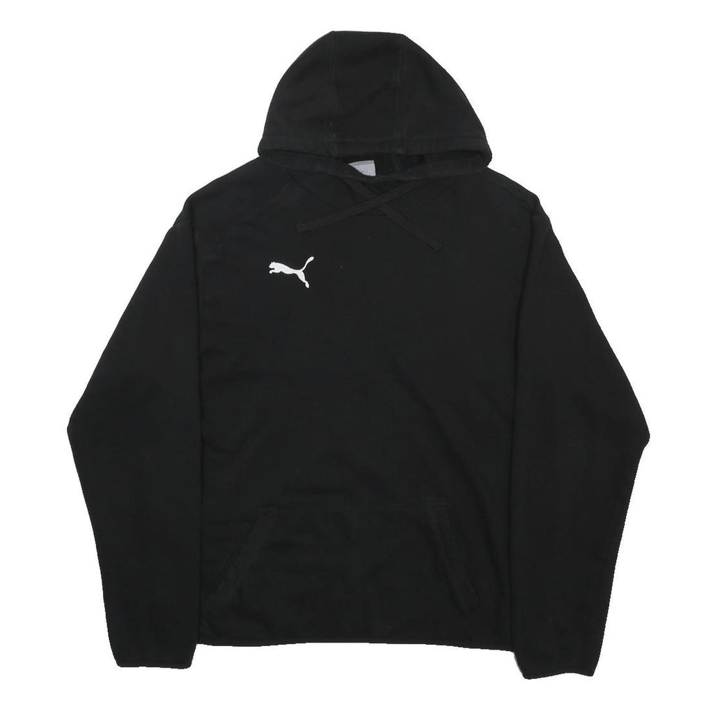 PUMA Womens Black Hoodie L Cotton Blend Pullover Hooded Sweatshirt Casual