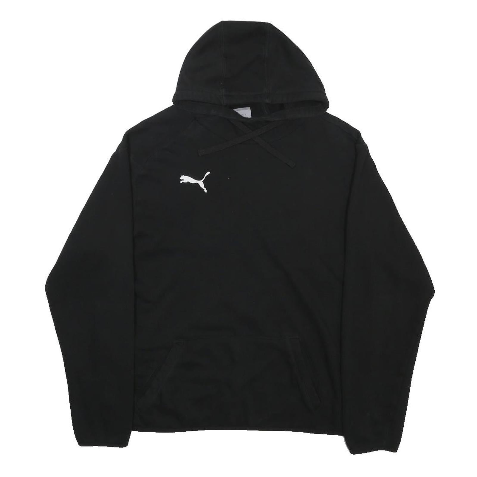 PUMA Womens Black Hoodie L Cotton Blend Pullover Hooded Sweatshirt Casual