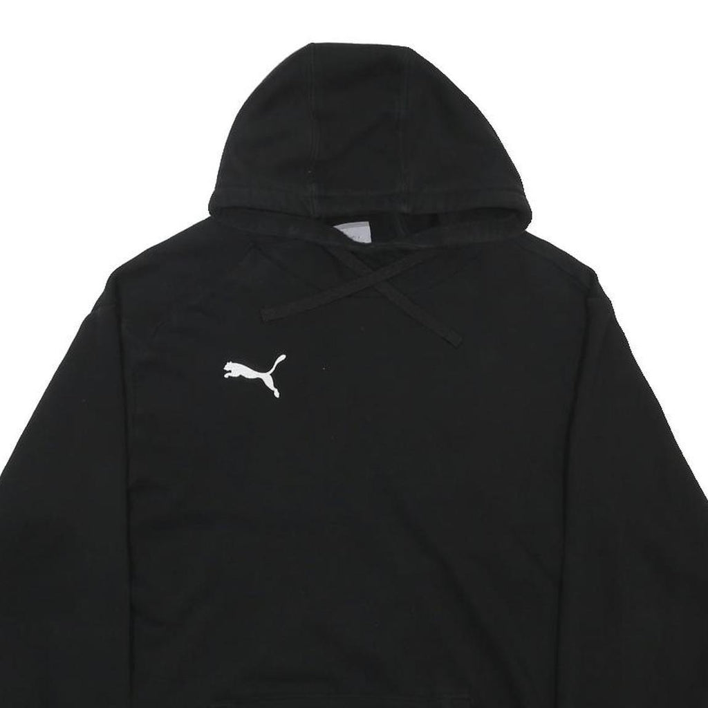 PUMA Womens Black Hoodie L Cotton Blend Pullover Hooded Sweatshirt Casual