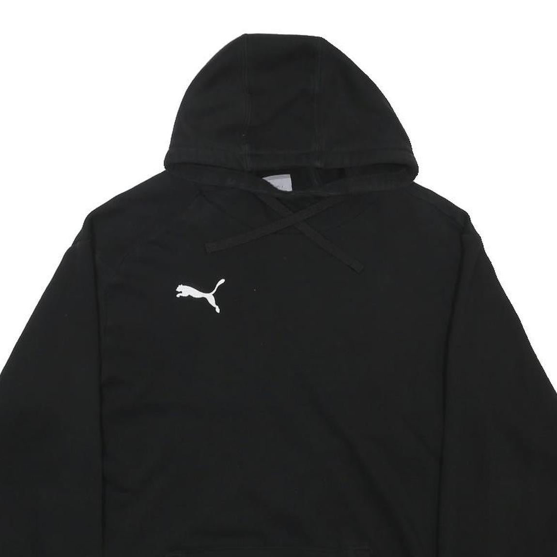 PUMA Womens Black Hoodie L Cotton Blend Pullover Hooded Sweatshirt Casual