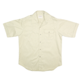 LORD JEFF Mens Cream Short Sleeve Shirt L Polyester Blend Utility Pocket