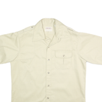 LORD JEFF Mens Cream Short Sleeve Shirt L Polyester Blend Utility Pocket
