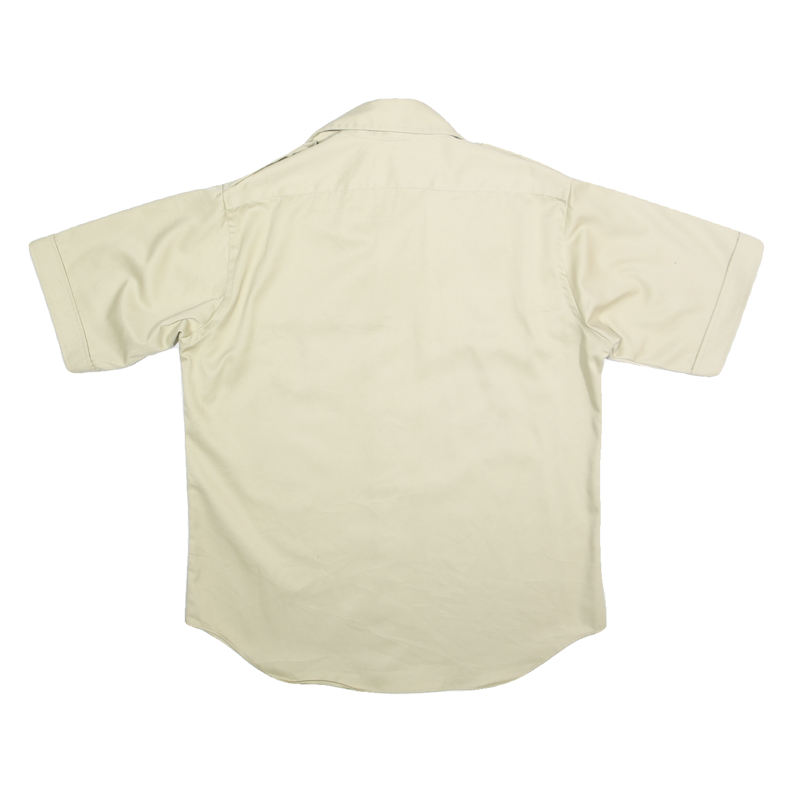 LORD JEFF Mens Cream Short Sleeve Shirt L Polyester Blend Utility Pocket