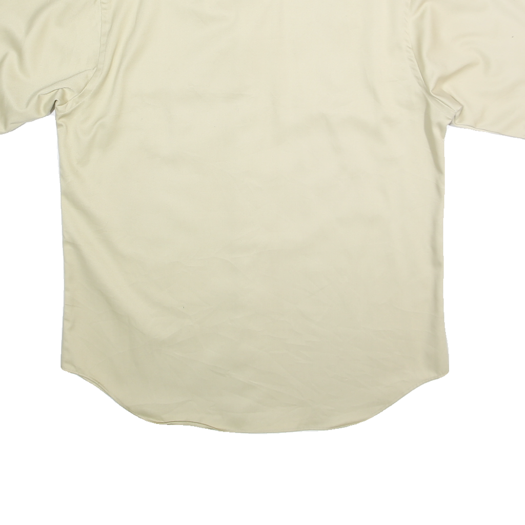 LORD JEFF Mens Cream Short Sleeve Shirt L Polyester Blend Utility Pocket