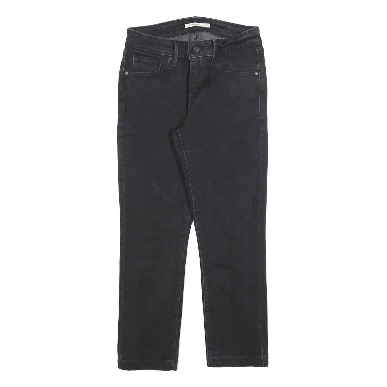 LEVI'S Womens Slim Black Denim Skinny Jeans Cotton Blend W27 L25 Classic Zip