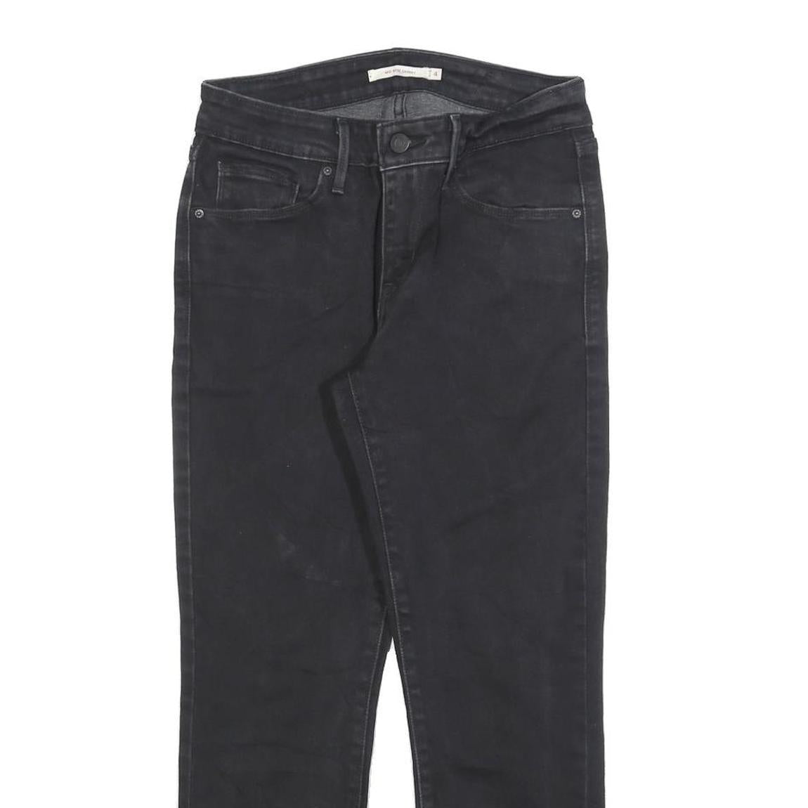 LEVI'S Womens Slim Black Denim Skinny Jeans Cotton Blend W27 L25 Classic Zip
