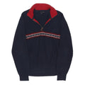 TOMMY HILFIGER Mens Navy Blue Patterned Pullover Crew Neck Basic Knit M Jumper
