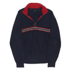 TOMMY HILFIGER Mens Navy Blue Patterned Pullover Crew Neck Basic Knit M Jumper