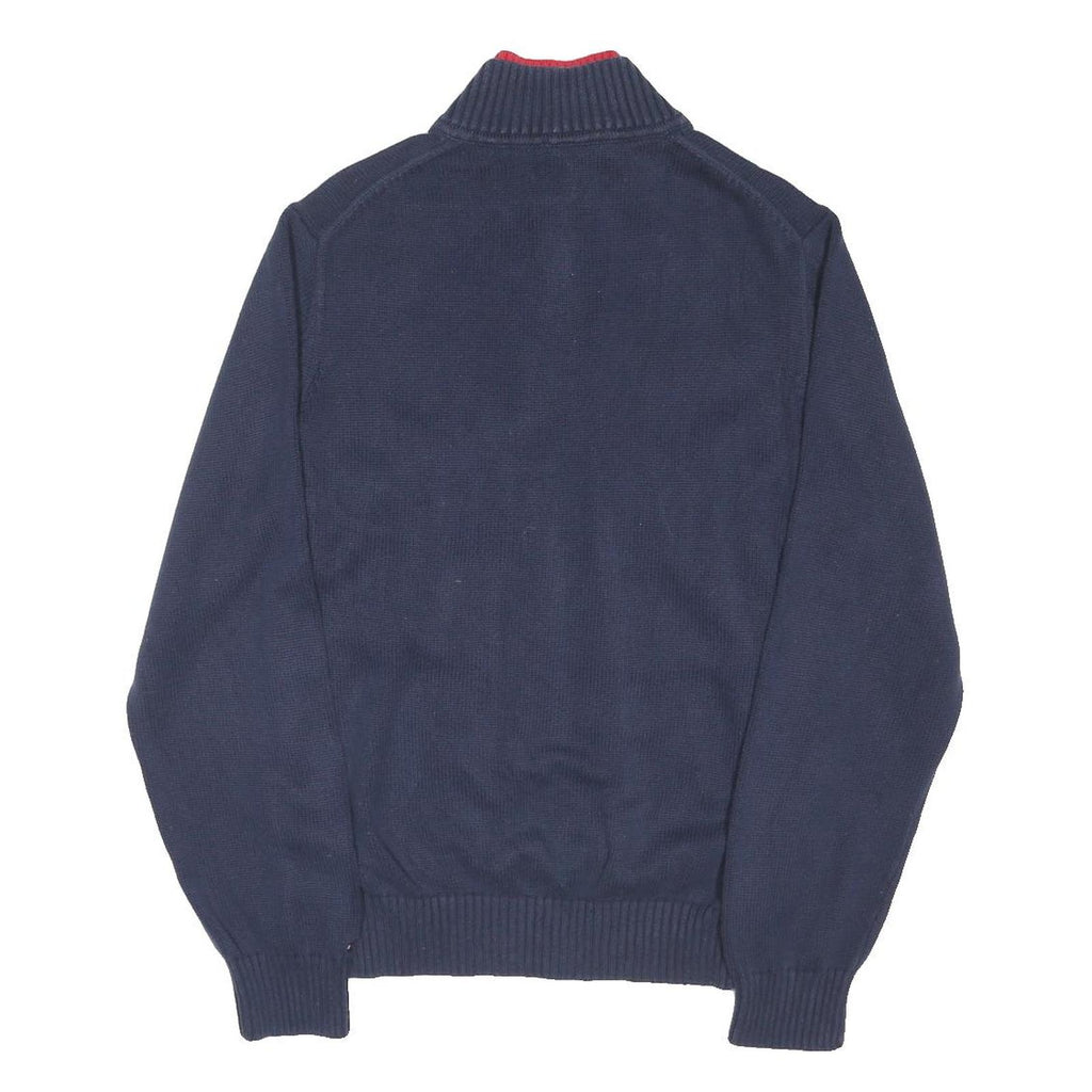 TOMMY HILFIGER Mens Navy Blue Patterned Pullover Crew Neck Basic Knit M Jumper