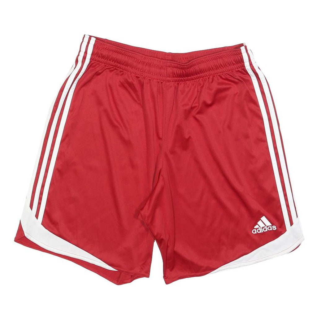 ADIDAS Mens Red & White Sports Casual Shorts L W32 Athletic ClimaCool