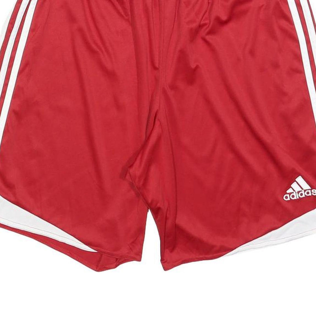 ADIDAS Mens Red & White Sports Casual Shorts L W32 Athletic ClimaCool