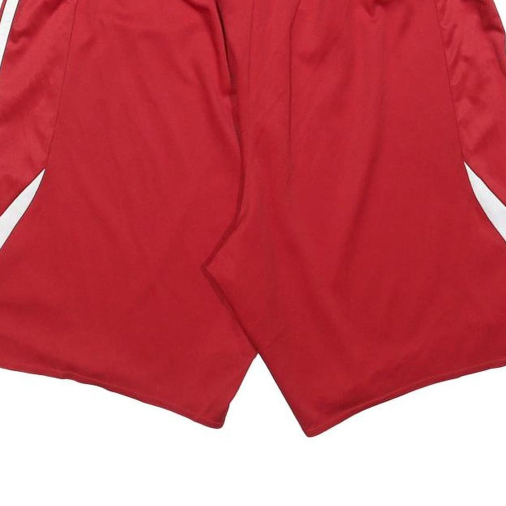 ADIDAS Mens Red & White Sports Casual Shorts L W32 Athletic ClimaCool
