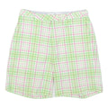 TOMMY HILFIGER Womens Shorts Green & Pink Check S W26 Casual Cotton Blend