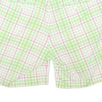 TOMMY HILFIGER Womens Shorts Green & Pink Check S W26 Casual Cotton Blend