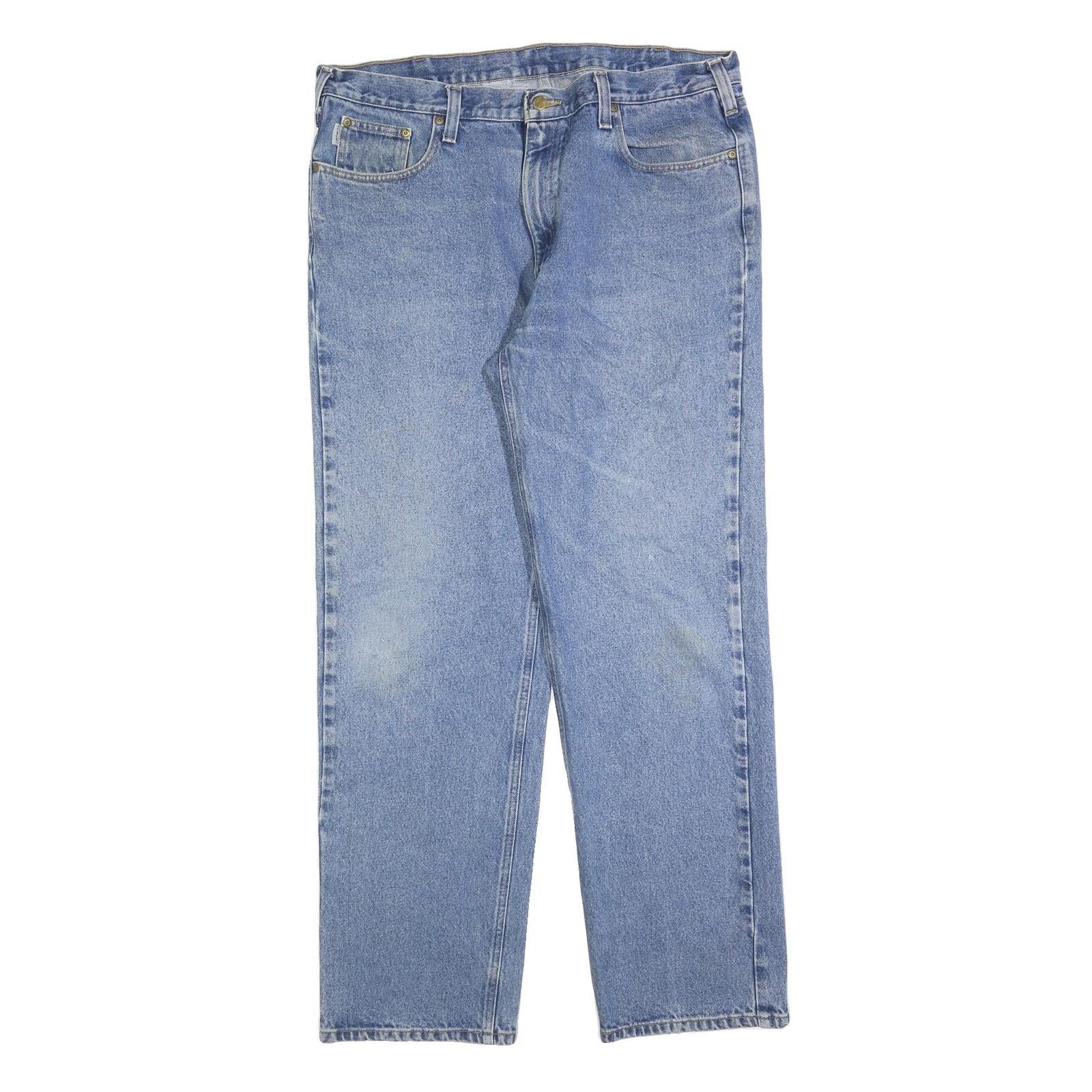 CARHARTT Mens Relaxed Light Blue Denim Jeans W40 L34 Classic Cotton Blend Zip