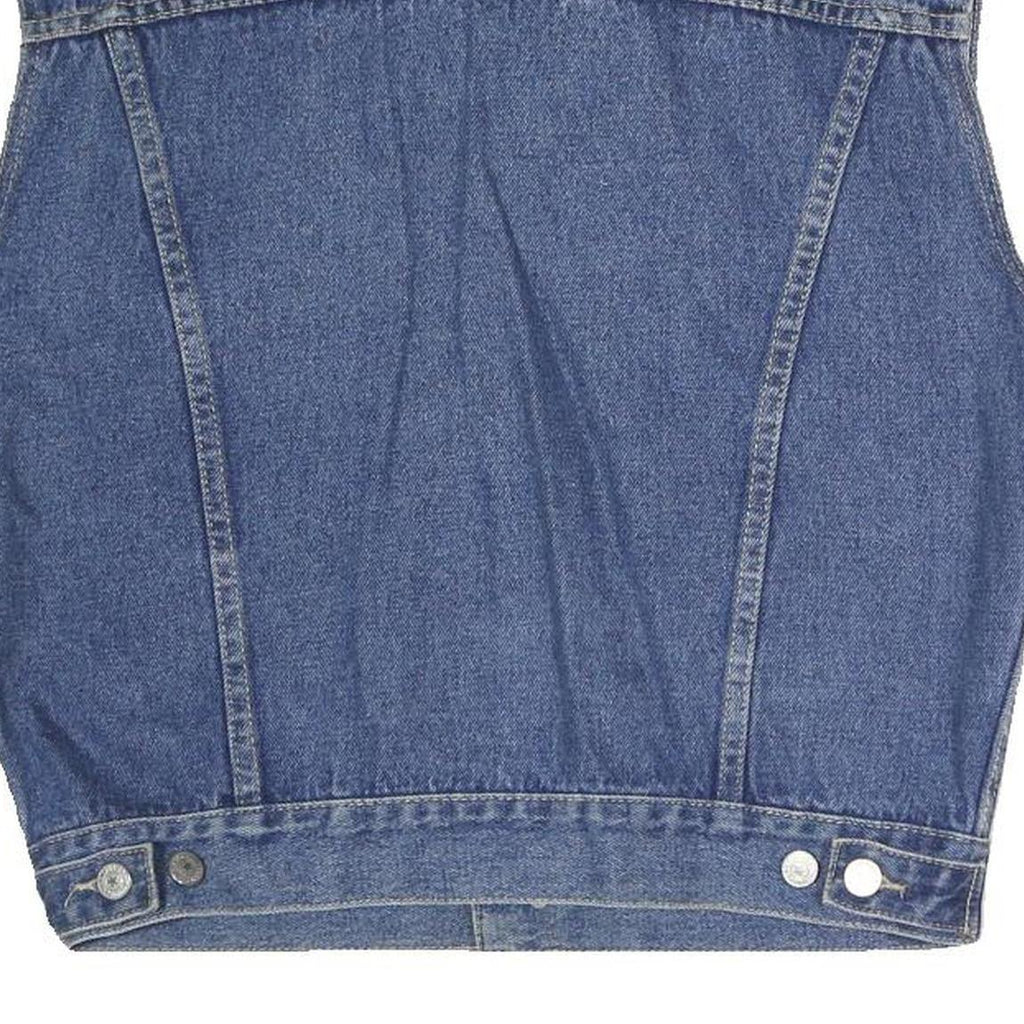 CAMPUSCO Mens Blue Denim Button Cotton Sleeveless Jacket M Casual Streetwear