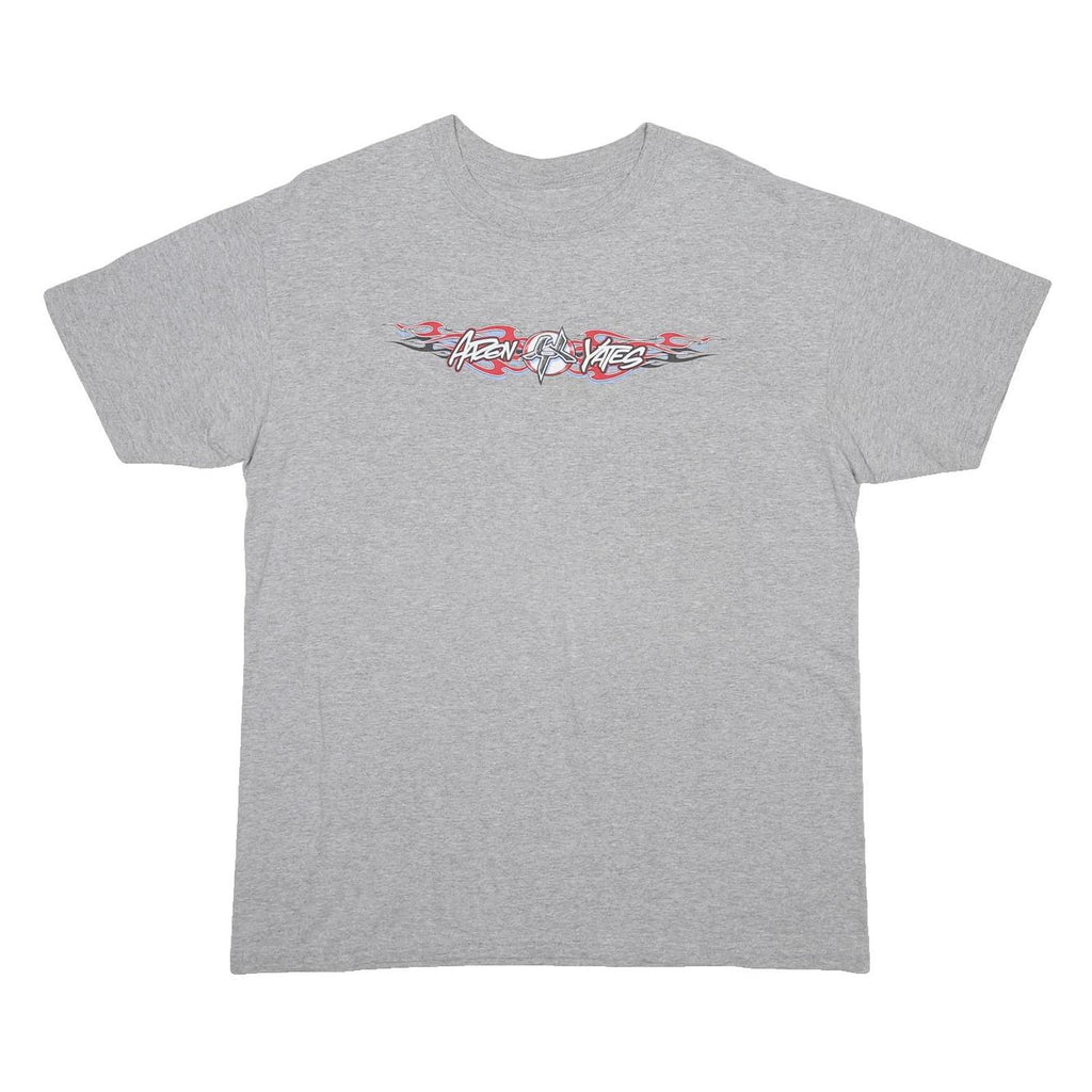 Mens Grey Aaron Yates Graphic T-Shirt M Short Sleeve Crew Neck Fast Furious Bike