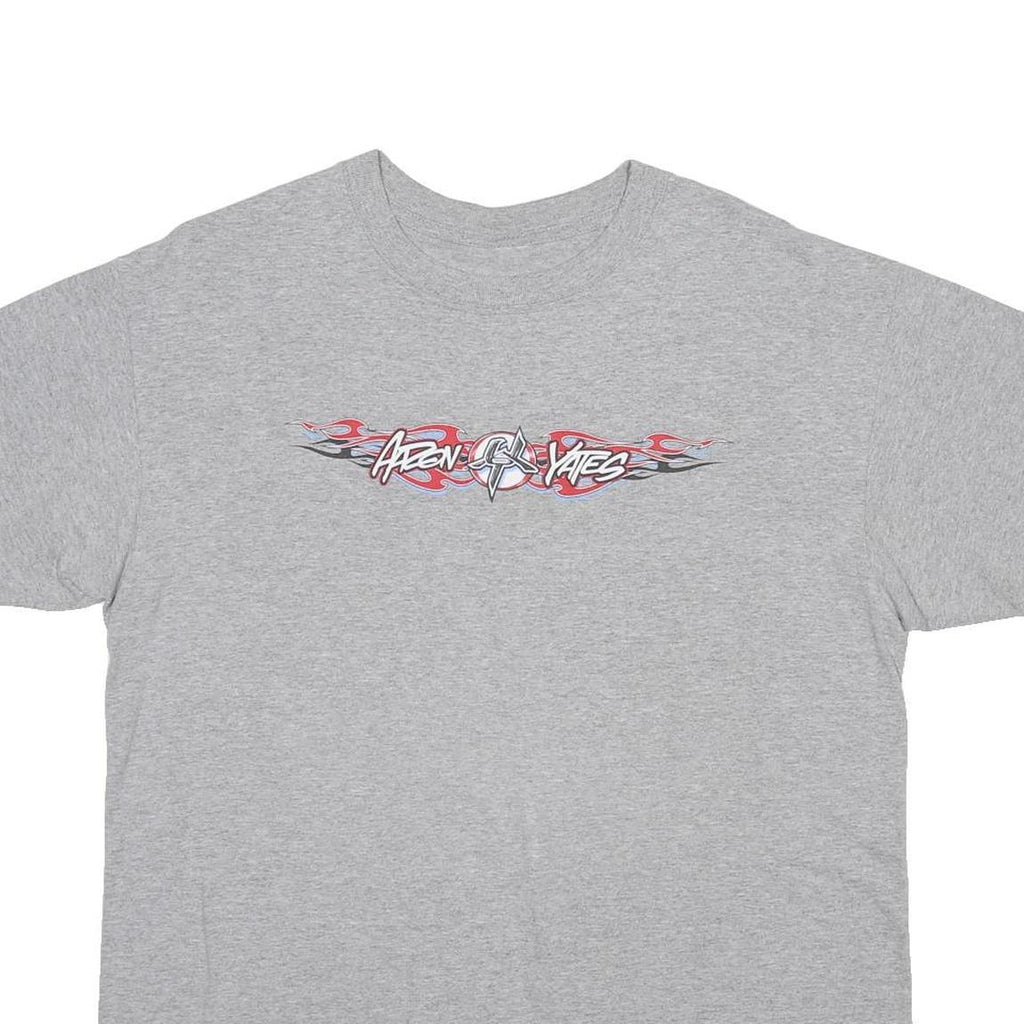 Mens Grey Aaron Yates Graphic T-Shirt M Short Sleeve Crew Neck Fast Furious Bike