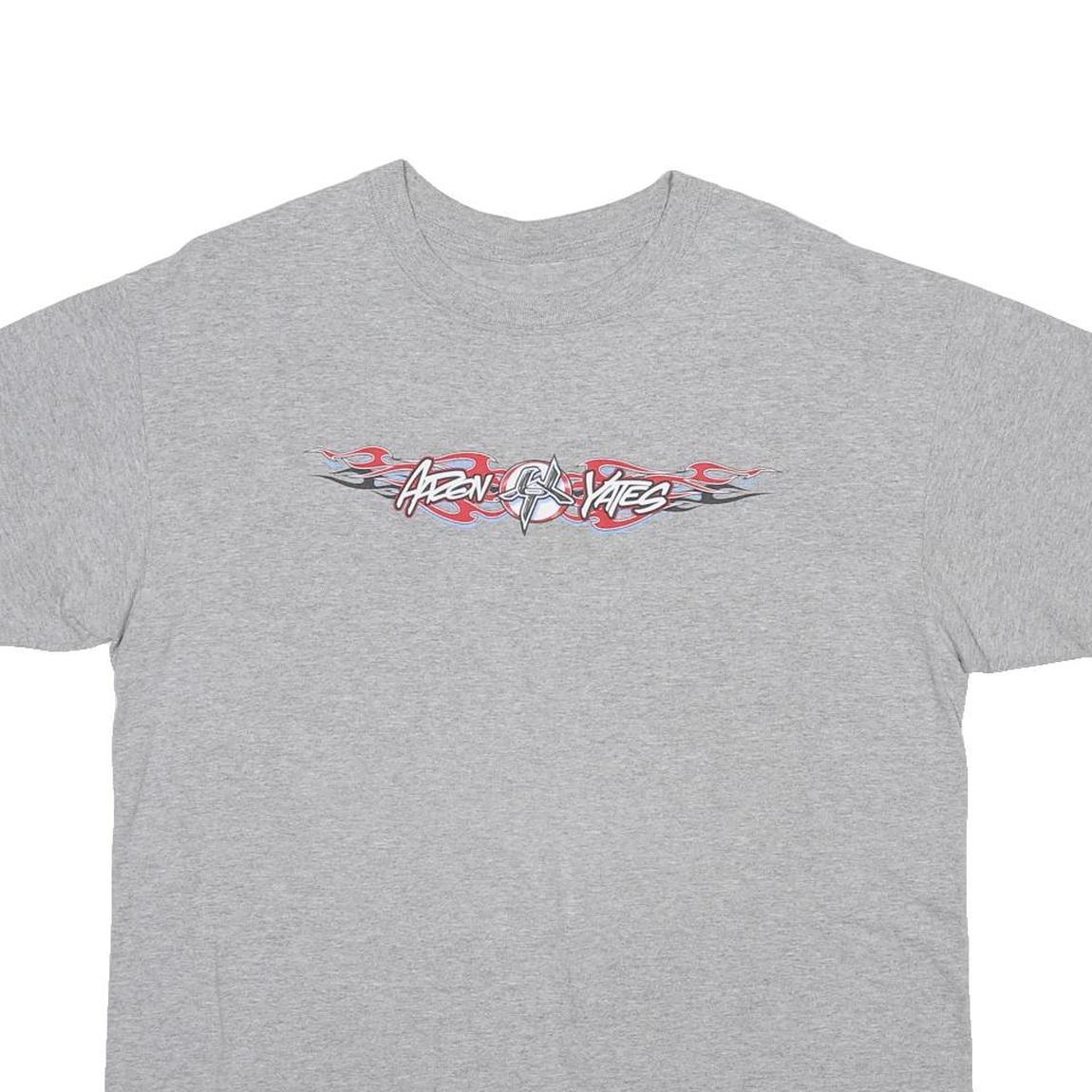 Mens Grey Aaron Yates Graphic T-Shirt M Short Sleeve Crew Neck Fast Furious Bike