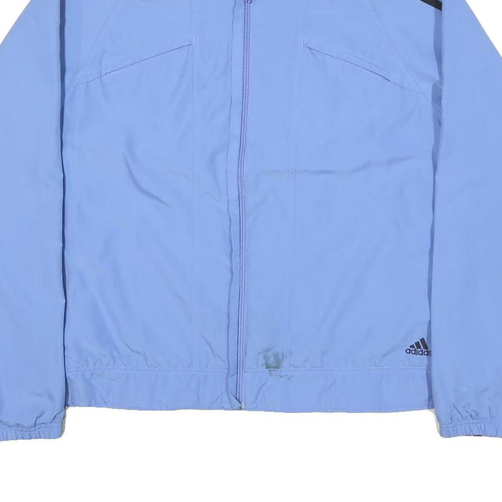 ADIDAS Womens Blue Jacket UK 18 Polyester Blend Zip Classic Sportswear