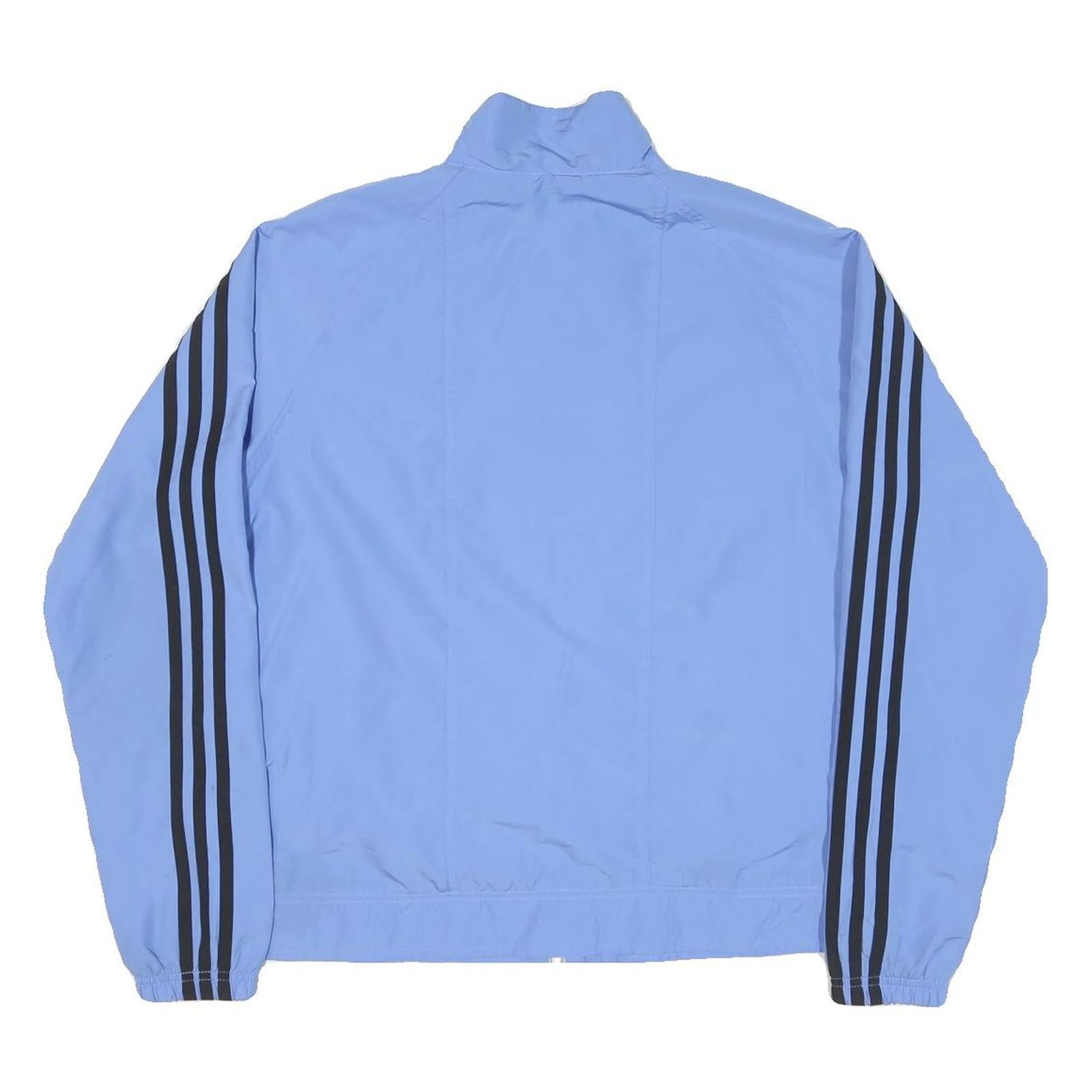 ADIDAS Womens Blue Jacket UK 18 Polyester Blend Zip Classic Sportswear