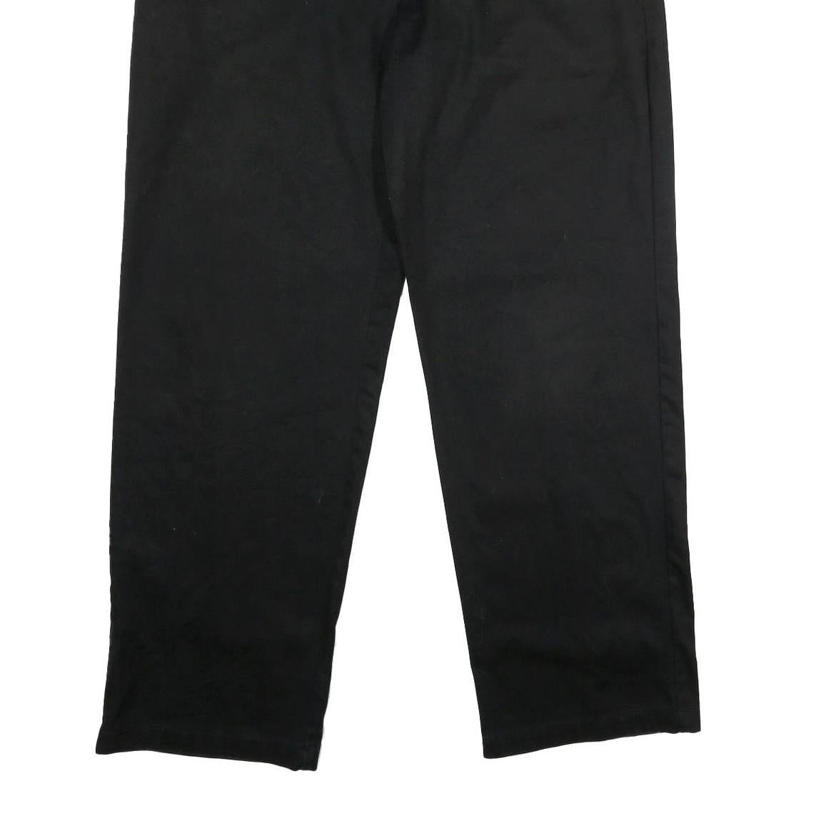 DICKIES Mens Polyester Blend Black Regular Zip Trousers W38 L32 Workwear