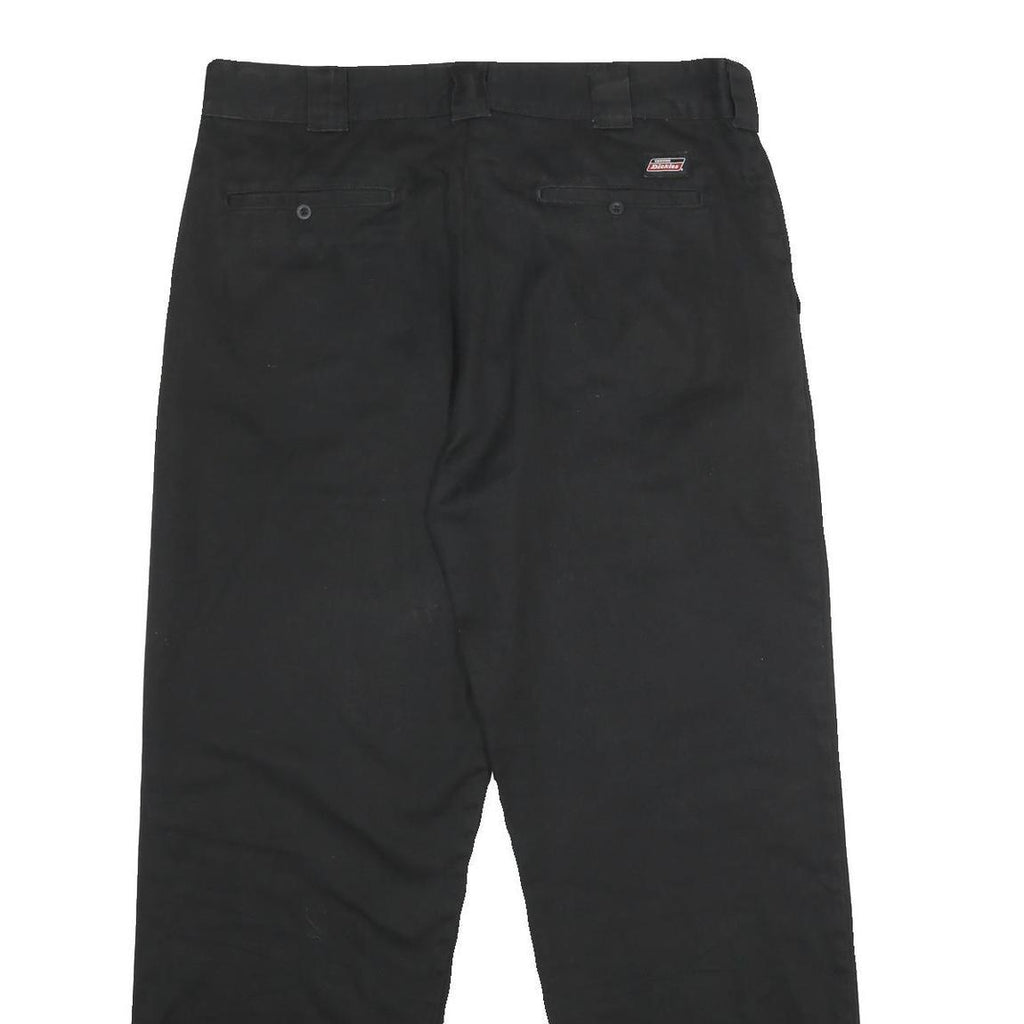 DICKIES Mens Polyester Blend Black Regular Zip Trousers W38 L32 Workwear