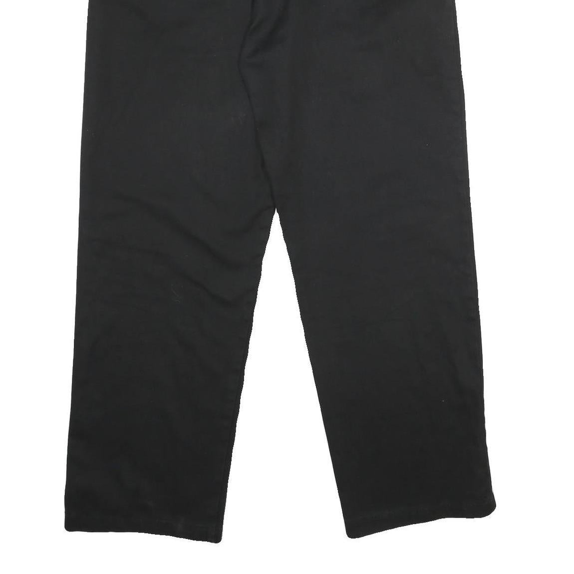 DICKIES Mens Polyester Blend Black Regular Zip Trousers W38 L32 Workwear