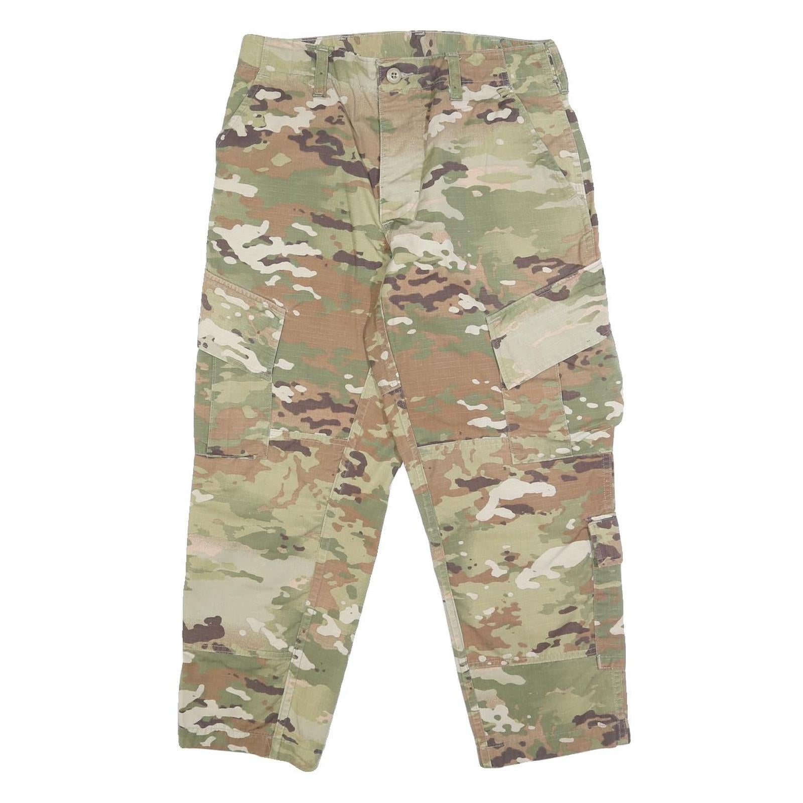 Mens Cotton Blend Camouflage Regular Fit Cargo Trousers W30 L25 Outdoor Utility