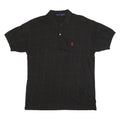 NAUTICA Mens Black & Red Checked Short Sleeve Polo Shirt L Cotton Blend Casual