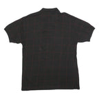 NAUTICA Mens Black & Red Checked Short Sleeve Polo Shirt L Cotton Blend Casual