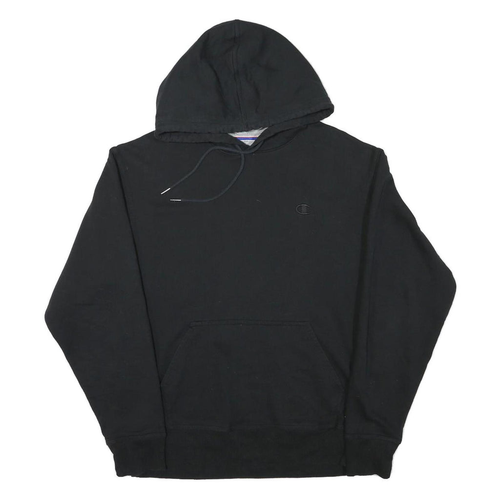 CHAMPION Mens Black Hoodie M Cotton Blend Pullover Sweatshirt