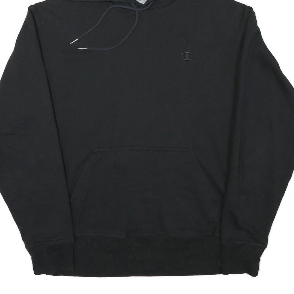 CHAMPION Mens Black Hoodie M Cotton Blend Pullover Sweatshirt