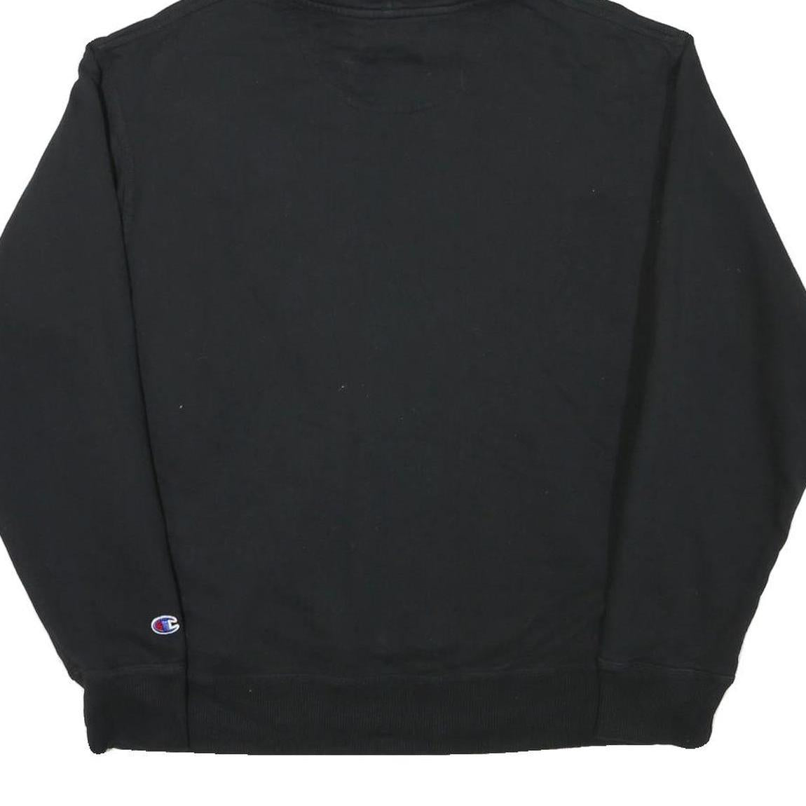 CHAMPION Mens Black Hoodie M Cotton Blend Pullover Sweatshirt