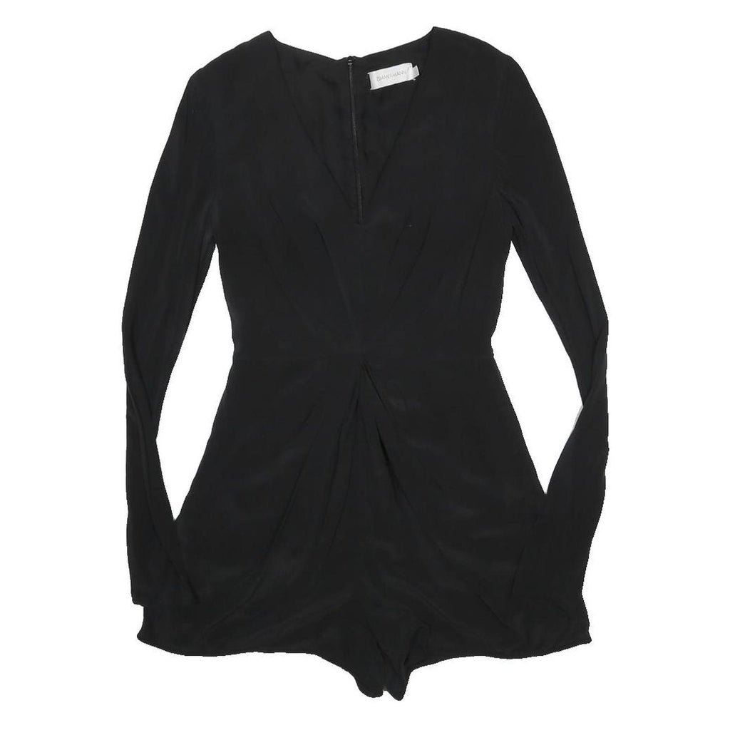 ZIMMERMANN Womens Black Playsuit Silk Long Sleeve XS Elegant Designer