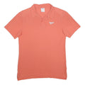 REEBOK Mens Orange Short Sleeve Plain M Cotton Polo Shirt Casual Sportswear