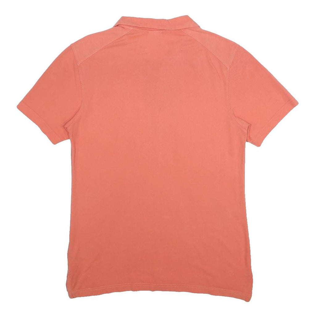 REEBOK Mens Orange Short Sleeve Plain M Cotton Polo Shirt Casual Sportswear