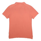 REEBOK Mens Orange Short Sleeve Plain M Cotton Polo Shirt Casual Sportswear