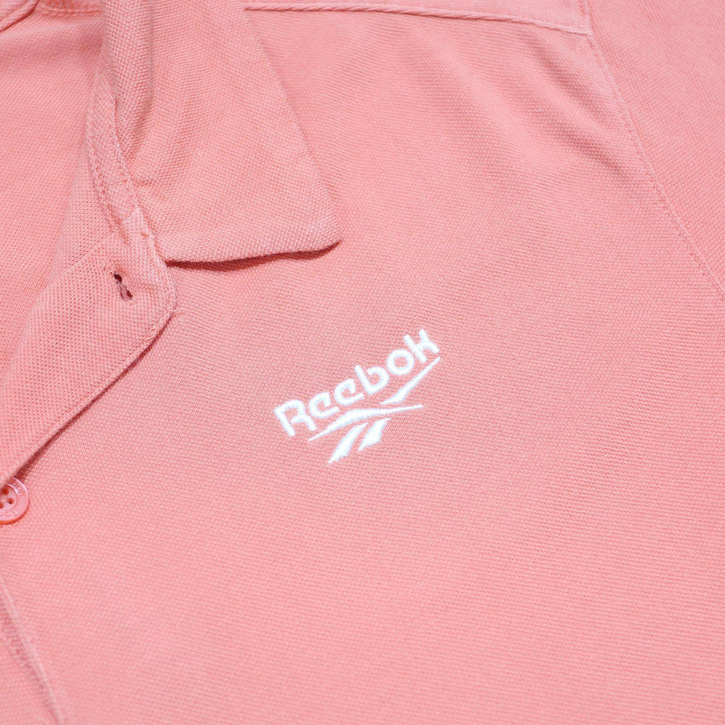 REEBOK Mens Orange Short Sleeve Plain M Cotton Polo Shirt Casual Sportswear
