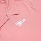 REEBOK Mens Orange Short Sleeve Plain M Cotton Polo Shirt Casual Sportswear