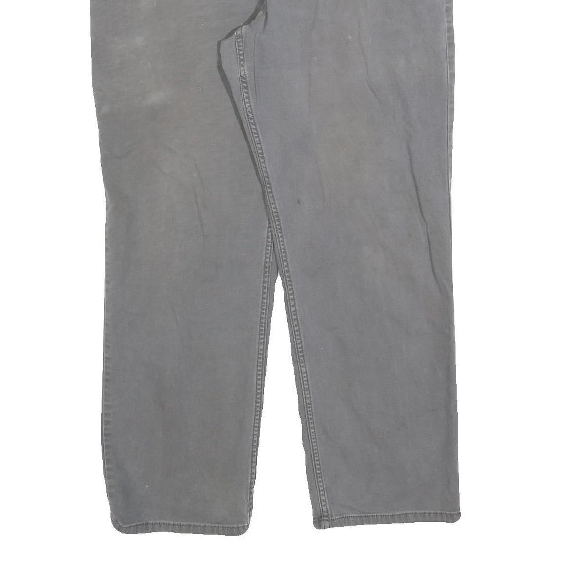 CARHARTT Mens Cotton Blend Grey Relaxed W34 L27 Workwear Trousers Zip Closure