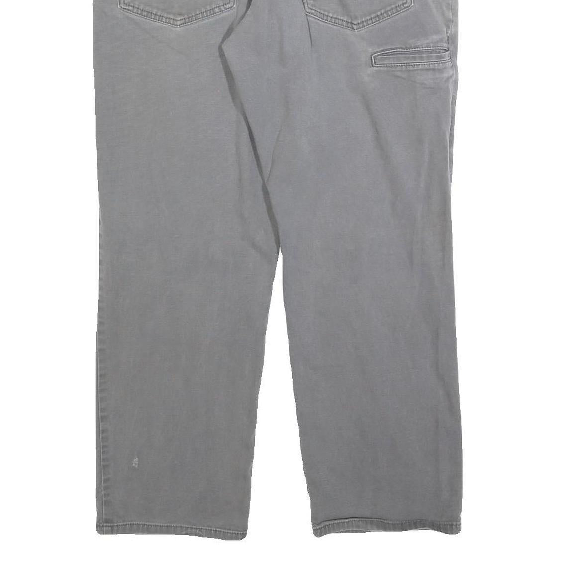 CARHARTT Mens Cotton Blend Grey Relaxed W34 L27 Workwear Trousers Zip Closure